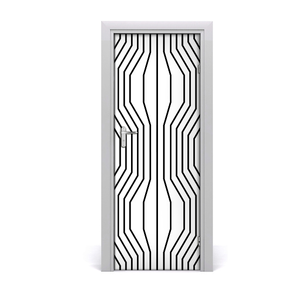 Naklejka fototapeta na drzwi Geometryczne czarne linie