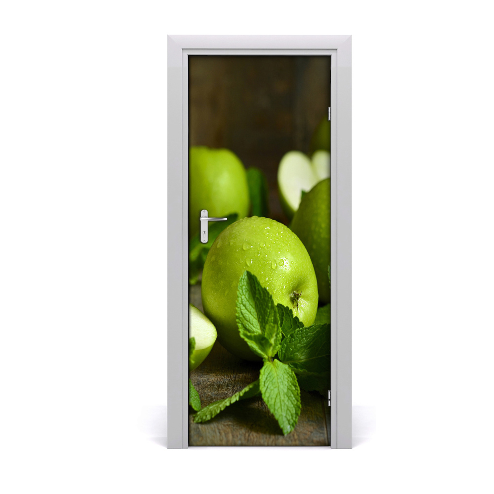 Okleina samoprzylepna na drzwi Soczyste zielone jabłka