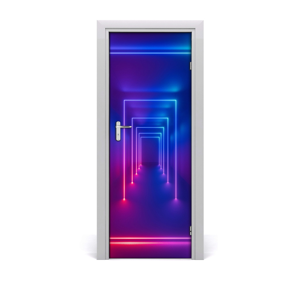 Fototapeta samoprzylepna na drzwi Niebieskie neony korytarz