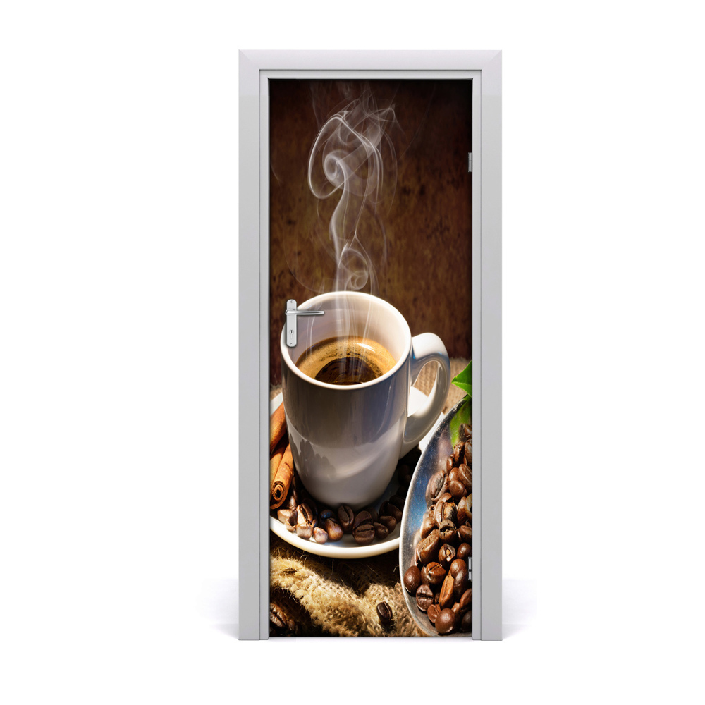 Naklejka na drzwi samoprzylepna Filiżanka kawy