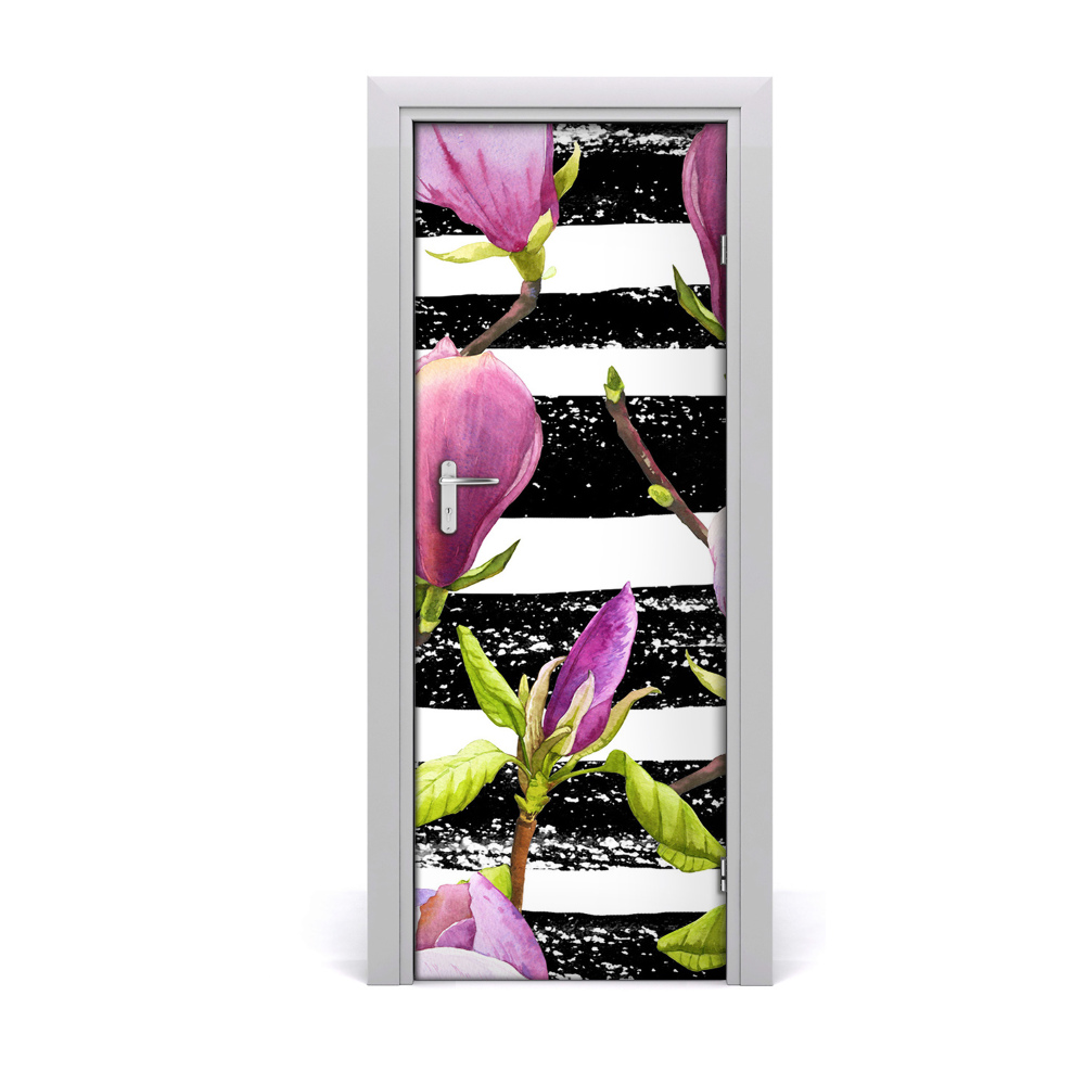 Okleina samoprzylepna fototapety na drzwi Magnolia paski
