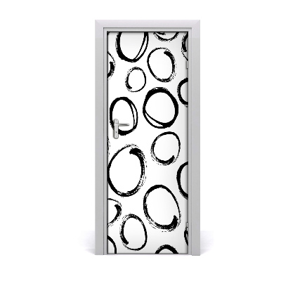 Naklejka fototapeta na drzwi Czarne kółka tło