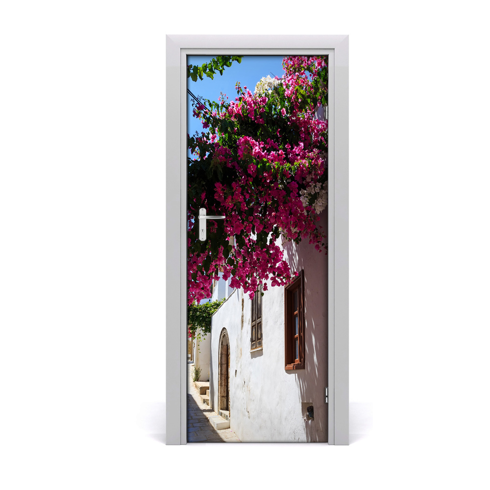 Fototapeta samoprzylepna na drzwi Rodos Grecja kwiaty
