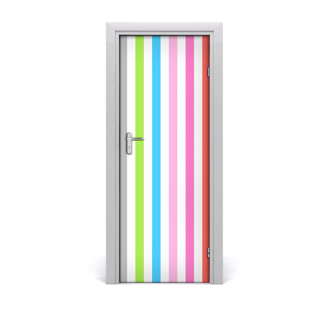 Naklejka samoprzylepna na drzwi Kolorowe paski