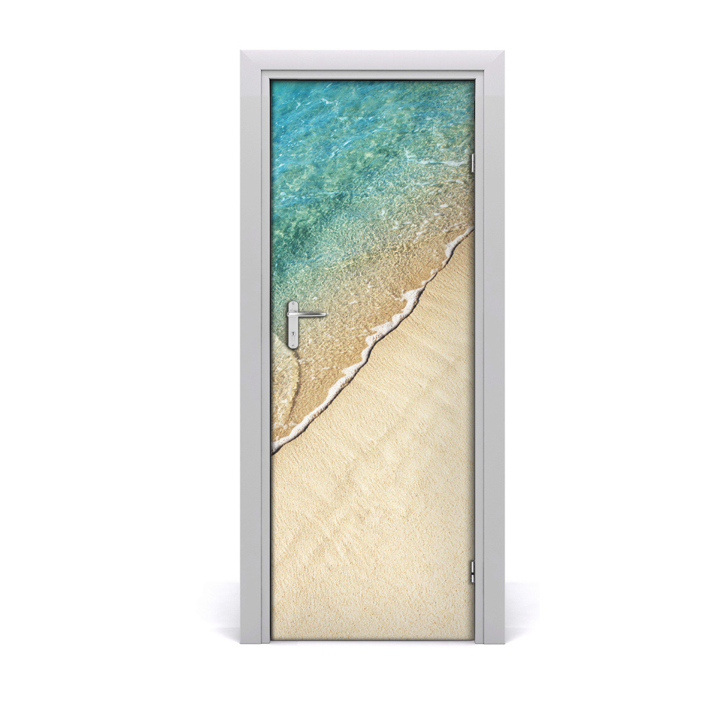 Naklejka na drzwi samoprzylepna Fala plaża morze