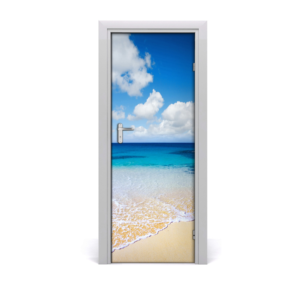 Naklejka na drzwi samoprzylepna Plaża ocean piasek