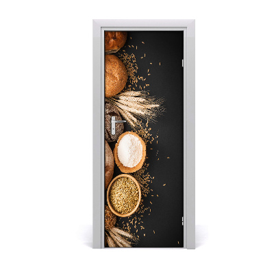 Naklejka na drzwi samoprzylepna Pieczywo ziarna mąka