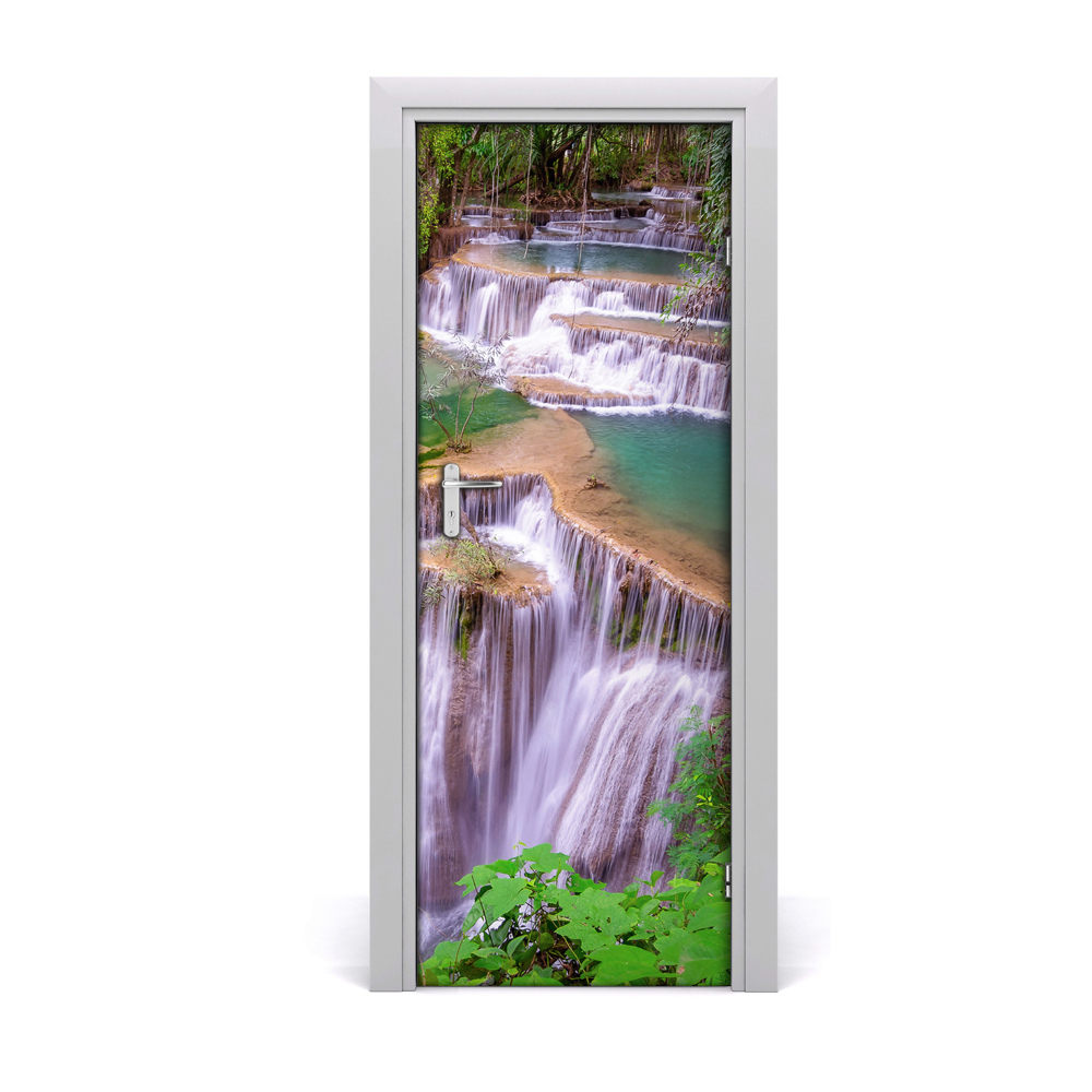 Naklejka na drzwi samoprzylepna Wodospad w dżungli
