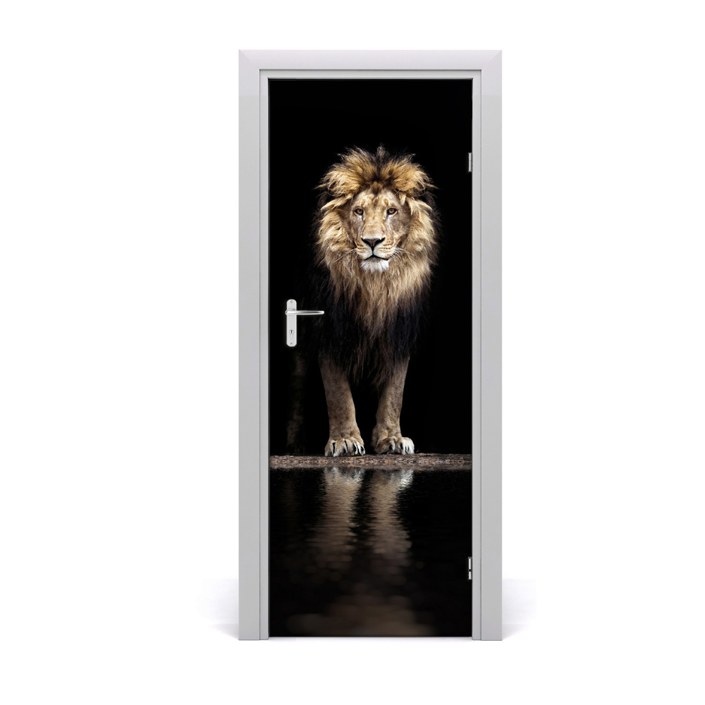 Naklejka samoprzylepna na drzwi Portret lwa