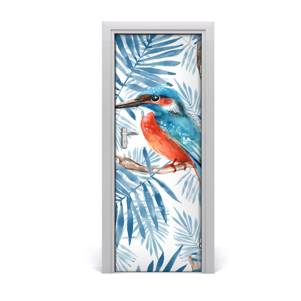 Naklejka samoprzylepna na drzwi Niebieski ptak
