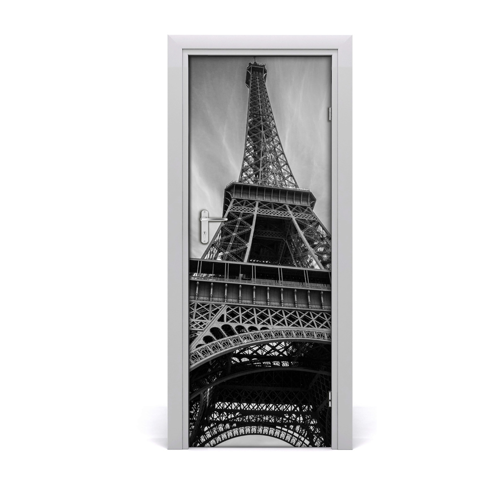 Fototapeta samoprzylepna na drzwi Czarno biała wieża Eiffla