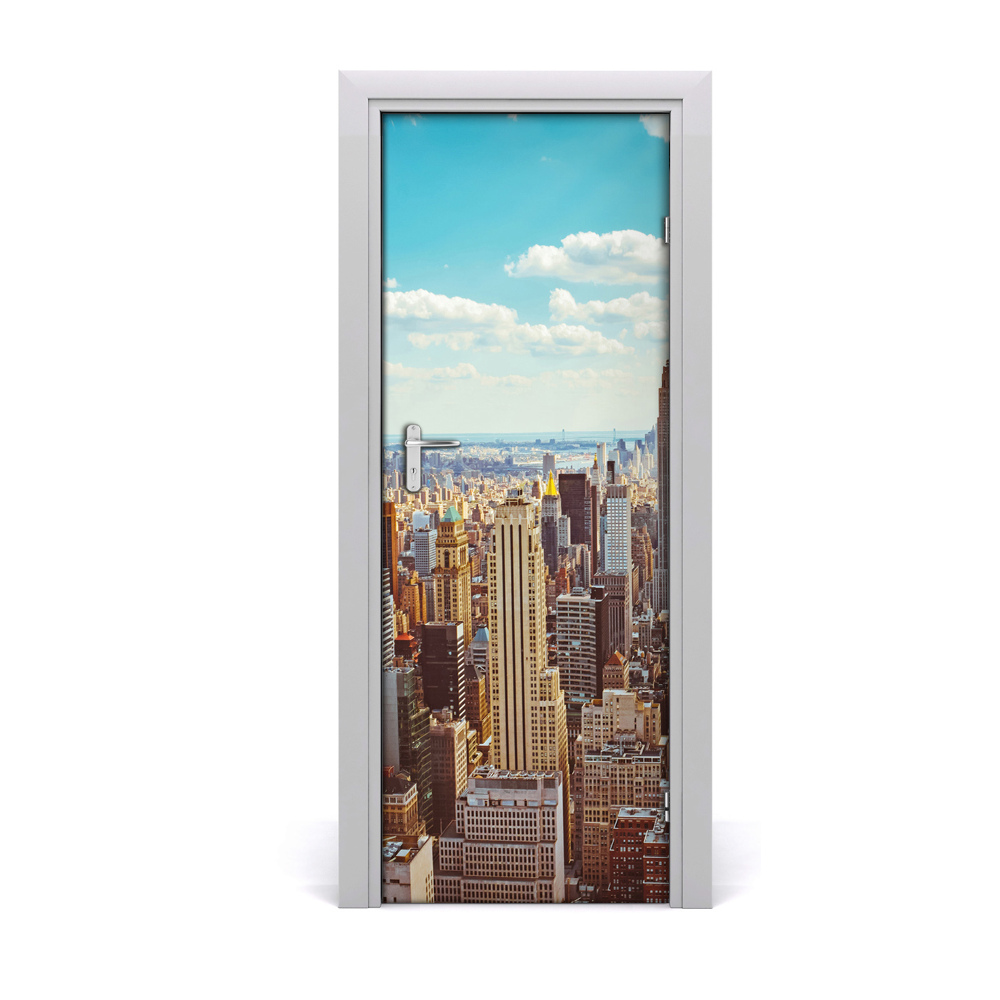 Fototapeta samoprzylepna drzwi Nowy Jork lot ptaka wieżowce