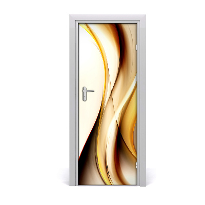Naklejka samoprzylepna na drzwi Złota fala