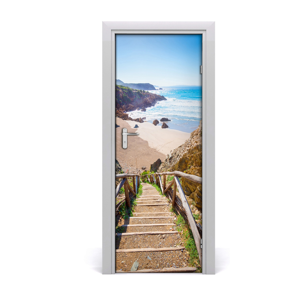 Naklejka na drzwi samoprzylepna Ocean ścieżka plaża