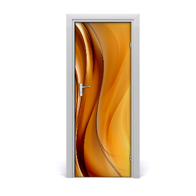 Naklejka samoprzylepna na drzwi Żółta fala