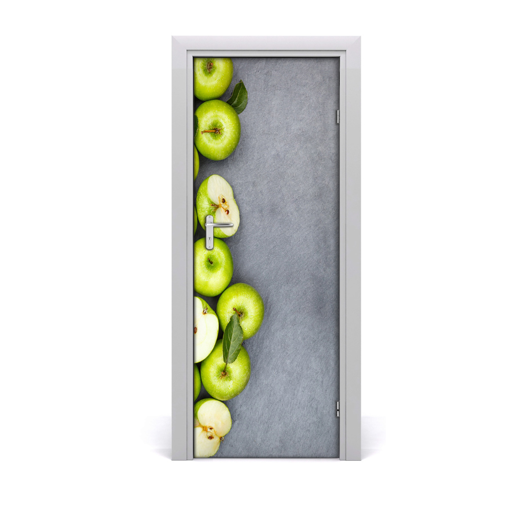 Naklejka na drzwi samoprzylepna Zielone jabłka