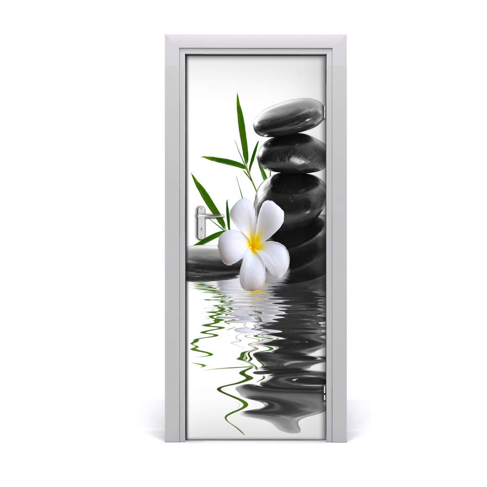 Okleina Naklejka fototapeta na drzwi Orchidea kamienie