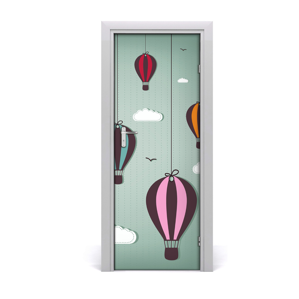 Naklejka samoprzylepna na drzwi Balony w chmurach