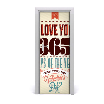 Naklejka fototapeta na drzwi Walentynki I love you