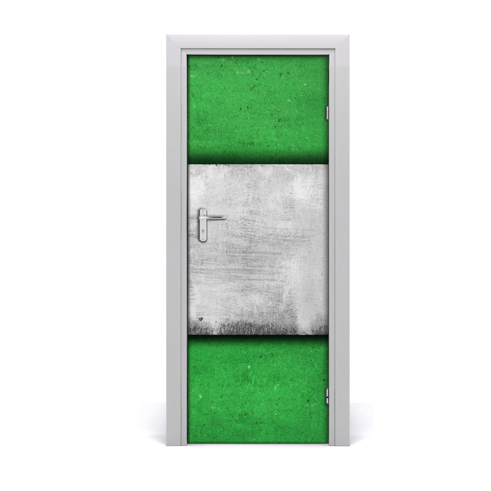 Naklejka samoprzylepna na drzwi Zielono-szary mur