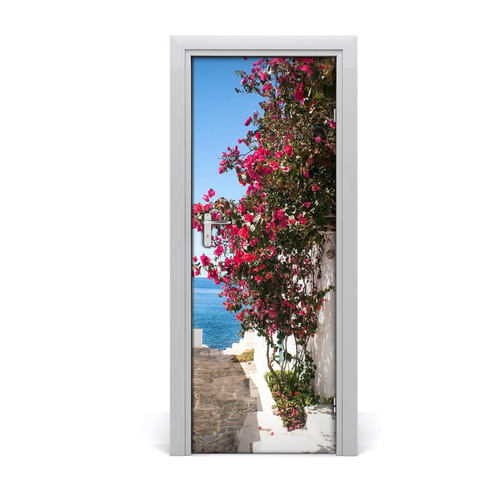 Fototapeta samoprzylepna na drzwi Uliczka z kwiatami