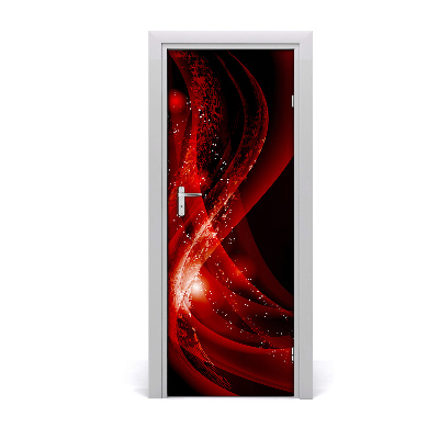 Naklejka samoprzylepna na drzwi Czerwona fala