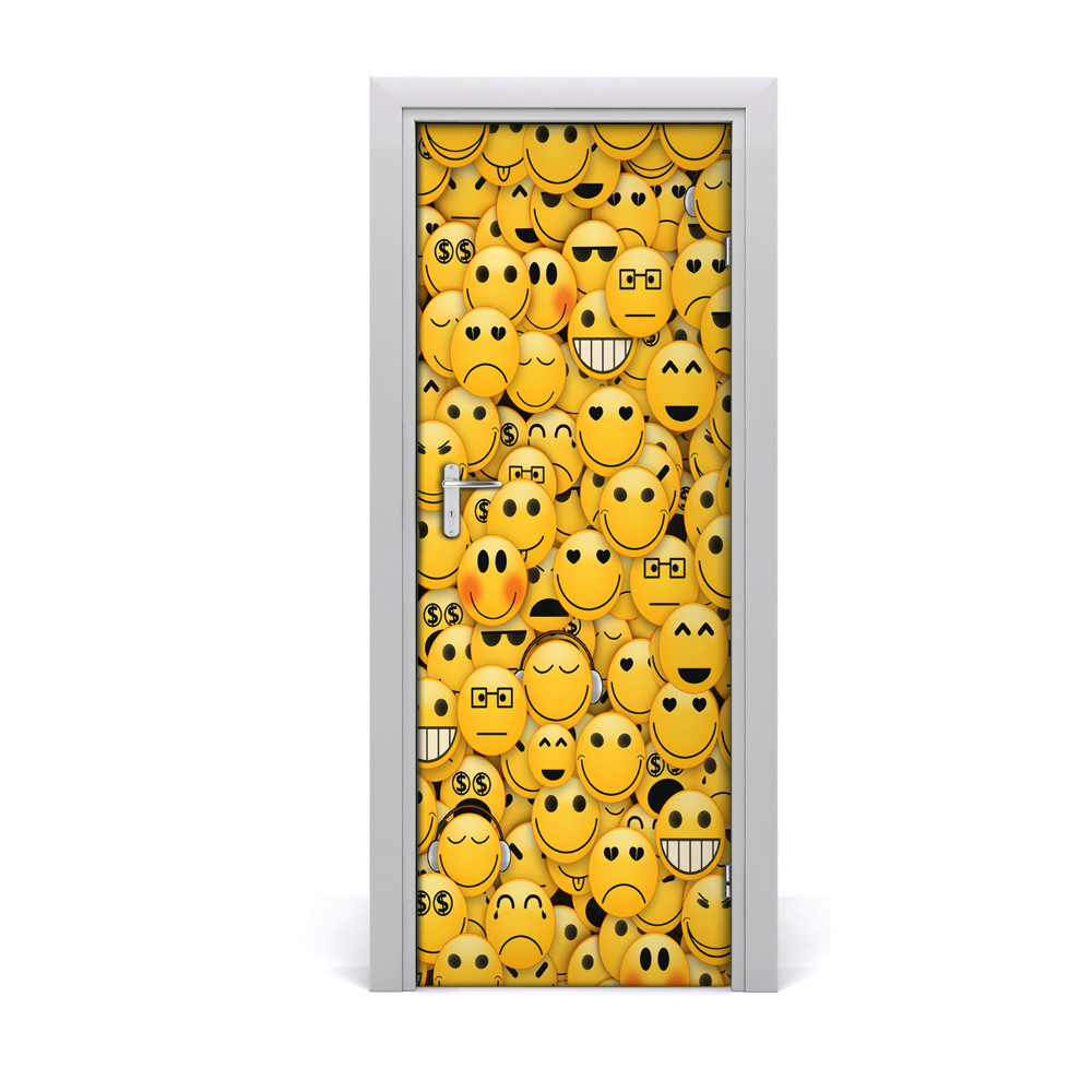 Fototapeta samoprzylepna na drzwi Żółte emotikony