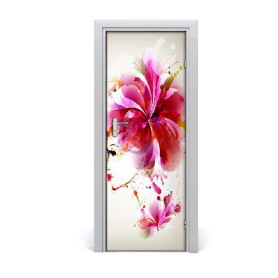 Naklejka samoprzylepna na drzwi Kobieta kwiat