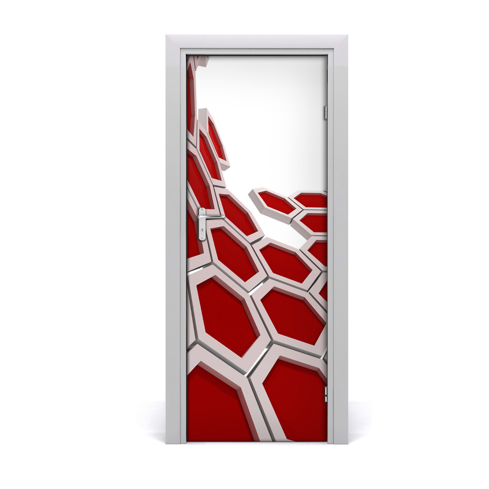 Naklejka samoprzylepna na drzwi Czerwona abstrakcja