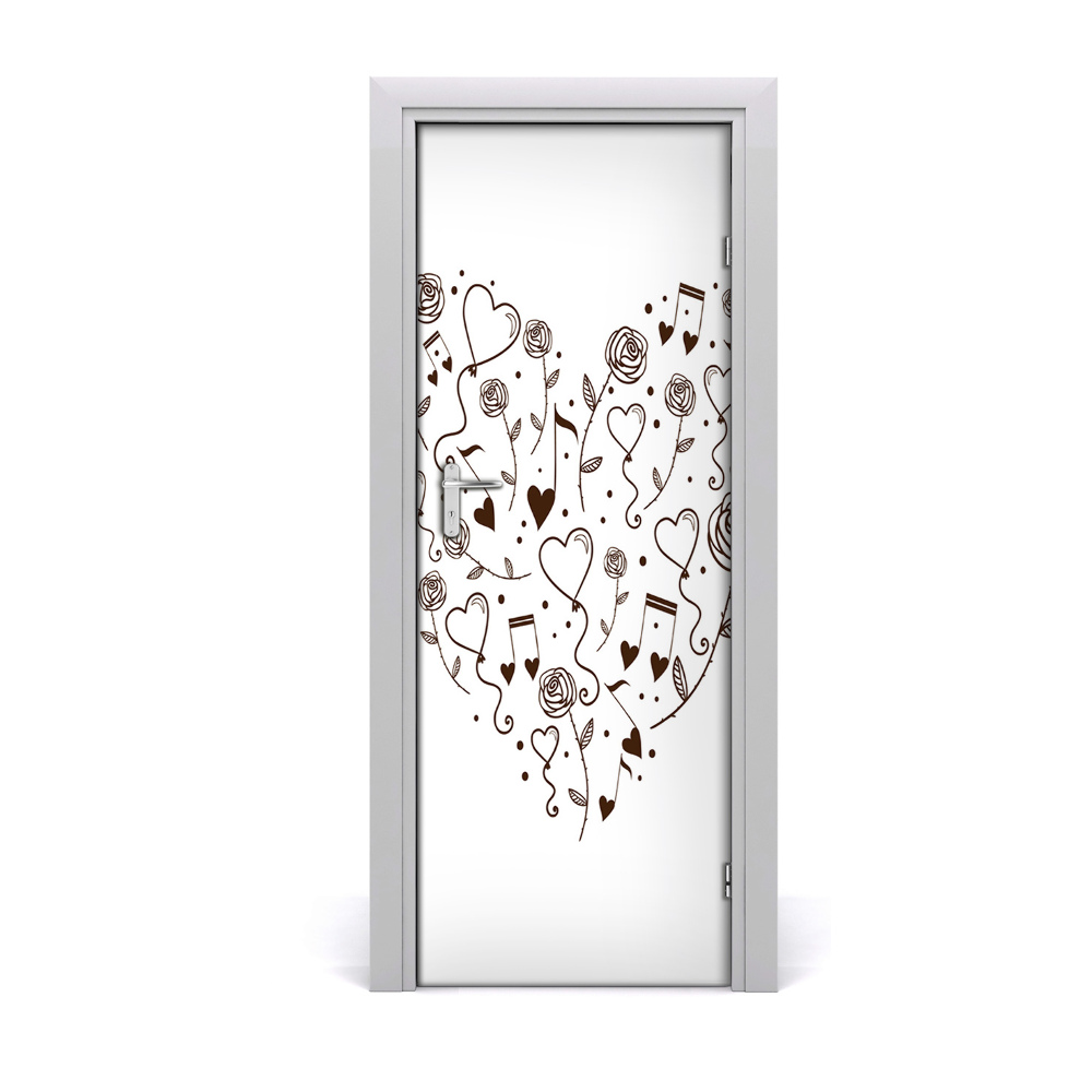 Fototapeta samoprzylepna na drzwi Serce z romantycznych symboli