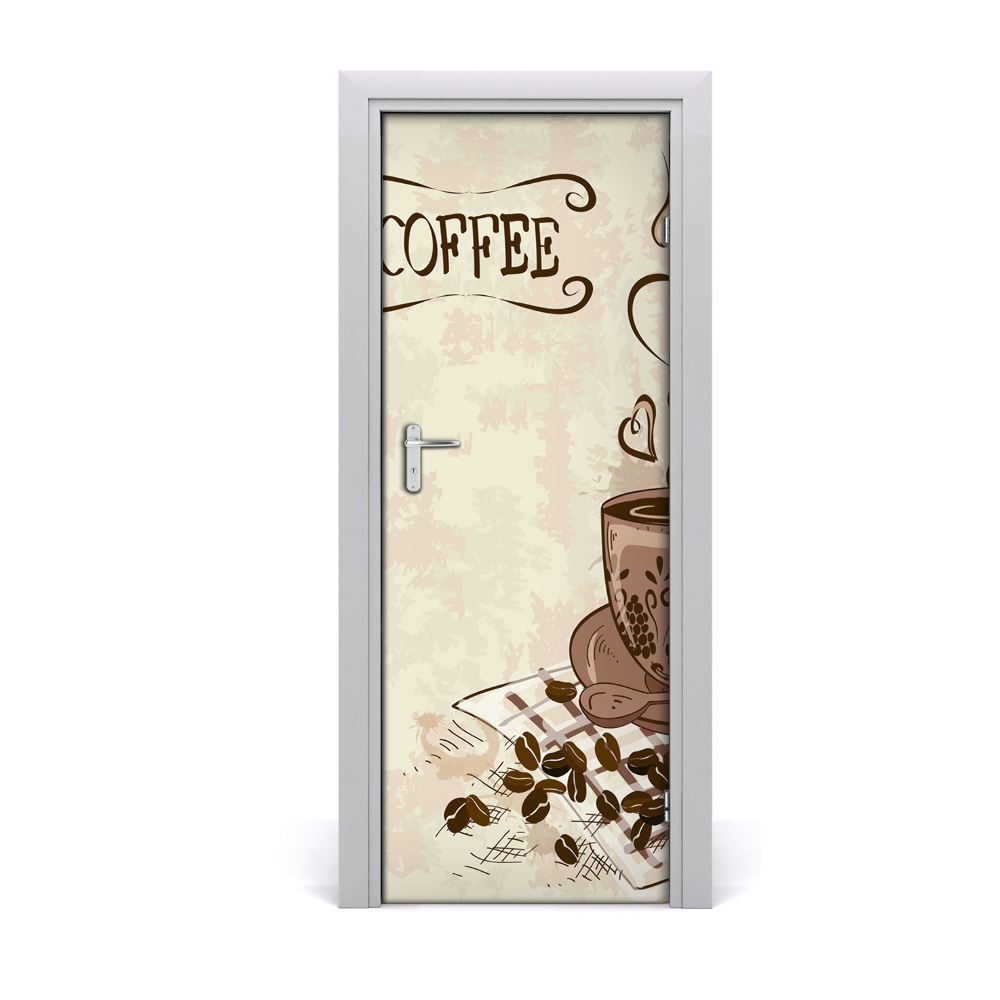 Naklejka fototapeta na drzwi Aromatyczna kawa coffee