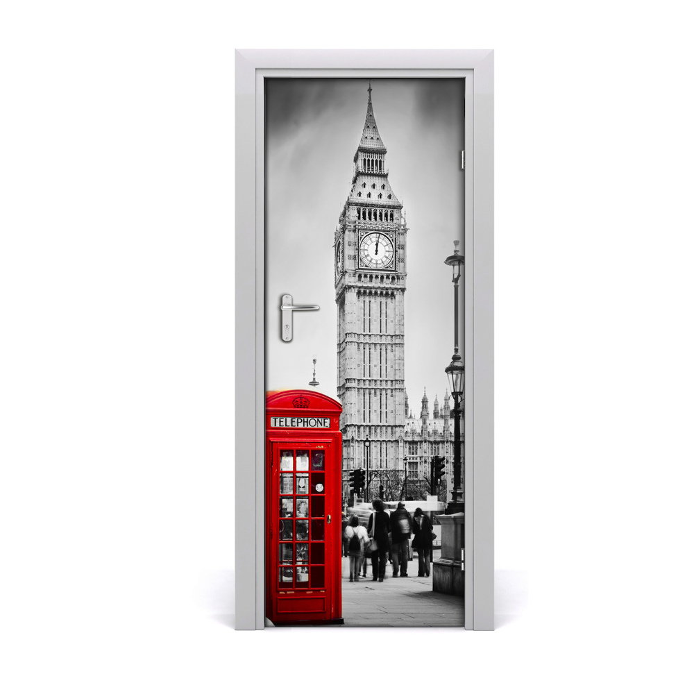 Fototapeta samoprzylepna na drzwi Big Ben czerwona budka