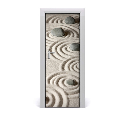 Naklejka fototapeta na drzwi Kamienie na piasku w kręgach