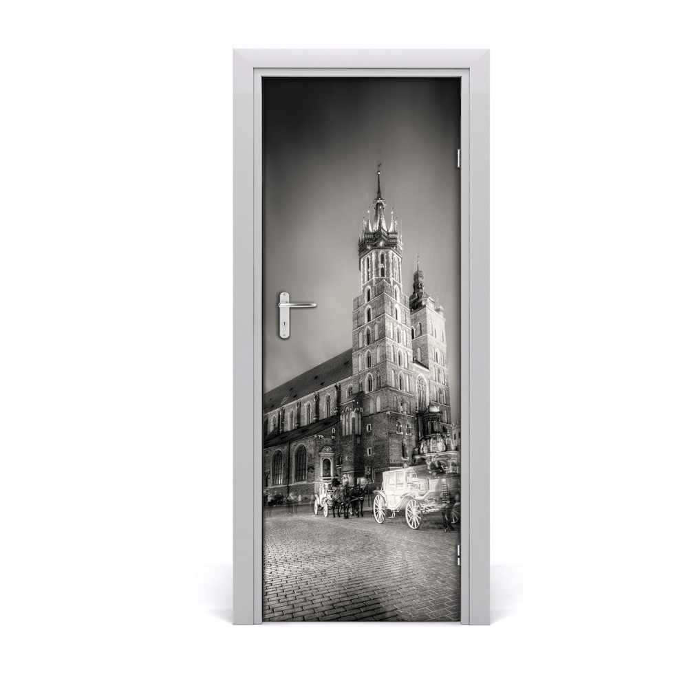 Fototapeta samoprzylepna na drzwi Kraków Polska czarno-biały