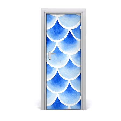 Naklejka fototapeta na drzwi Niebieskie rybie łuski