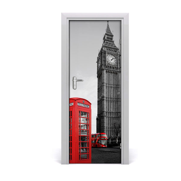 Fototapeta samoprzylepna na drzwi Big Ben Londyn czarno-biały