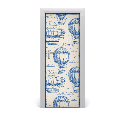 Naklejka samoprzylepna na drzwi Sterowce balony