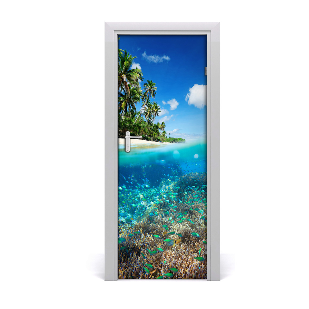 Naklejka fototapeta na drzwi Rafa koralowa plaża