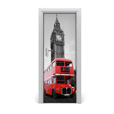 Fototapeta samoprzylepna drzwi Czerwony autobus Big Ben