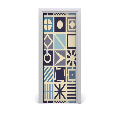 Naklejka fototapeta na drzwi Wzór w symbole w kwadratach