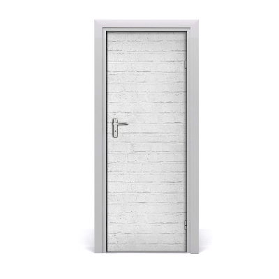 Naklejka fototapeta na drzwi Ceglana ściana biała cegła