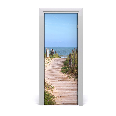 Naklejka fototapeta na drzwi Ścieżka na plażę wśród wydm
