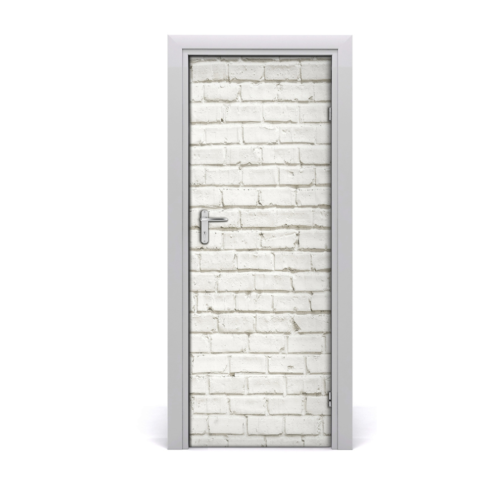 Naklejka fototapeta na drzwi Ceglana ściana białe cegły