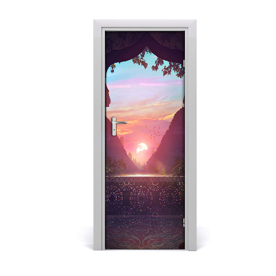 Fototapeta samoprzylepna drzwi Różowy wschód słońca
