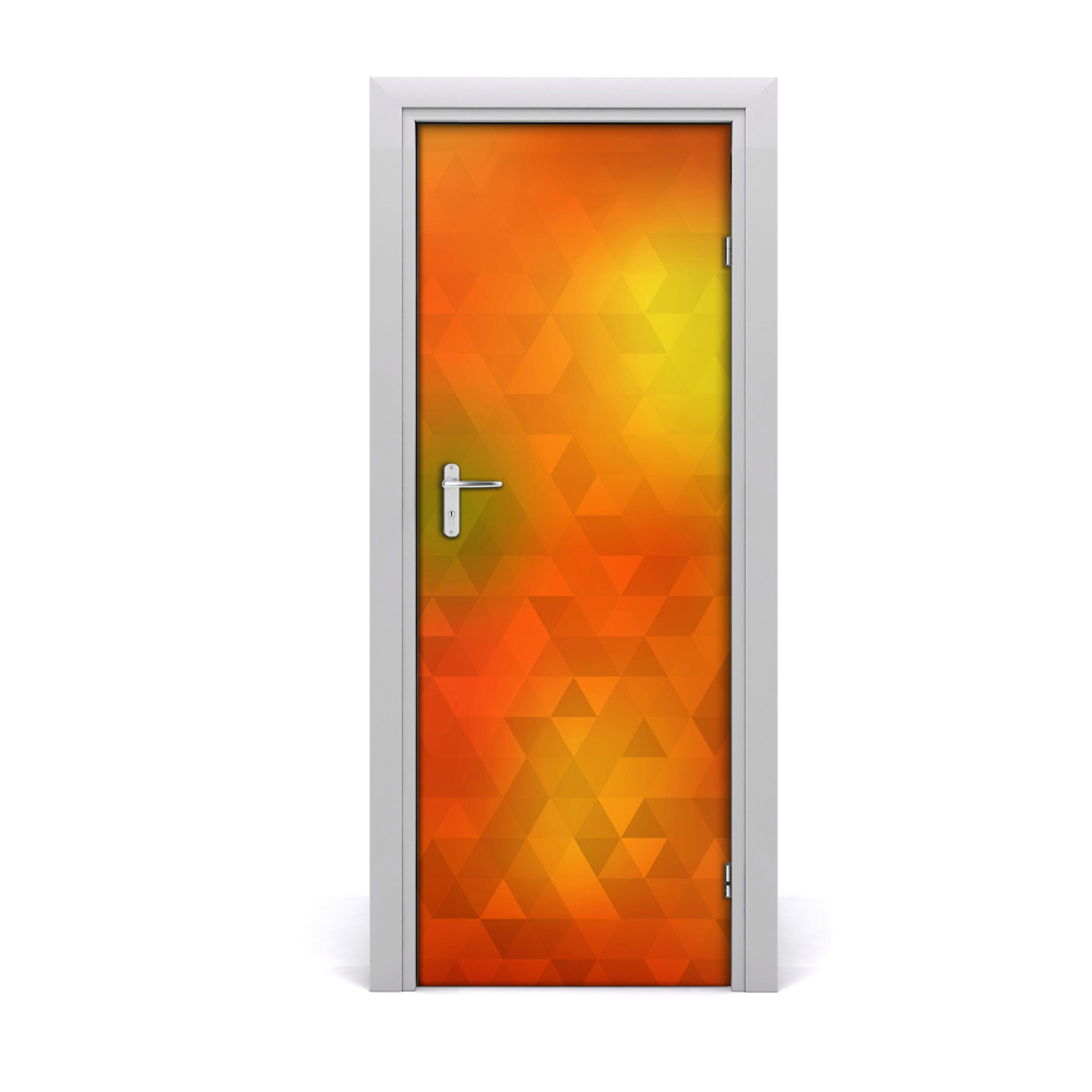 Naklejka fototapeta na drzwi Abstrakcja pomarańczowe trójkąty