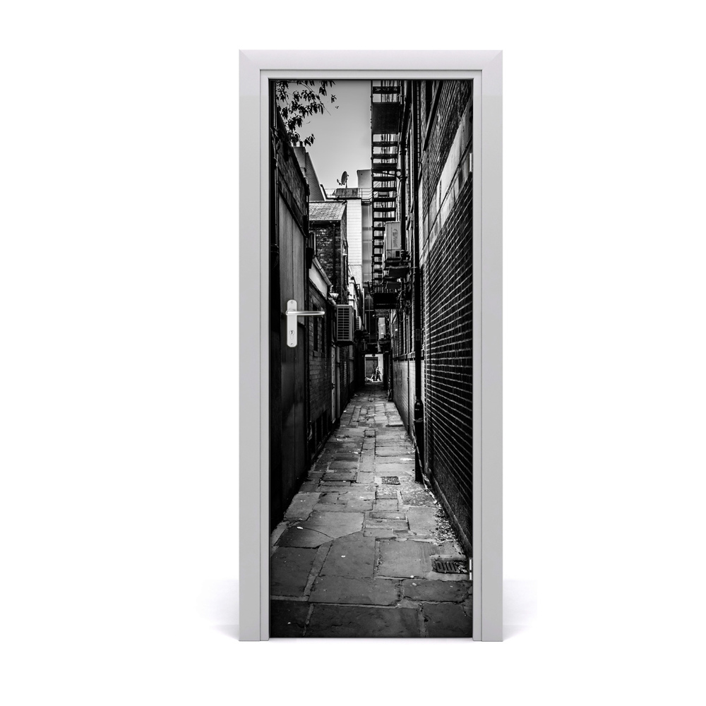 Fototapeta samoprzylepna na drzwi Miejskie uliczki czarno-białe