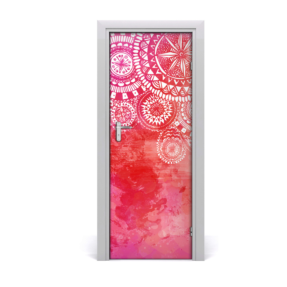 Naklejka samoprzylepna na drzwi Różowe ornamenty
