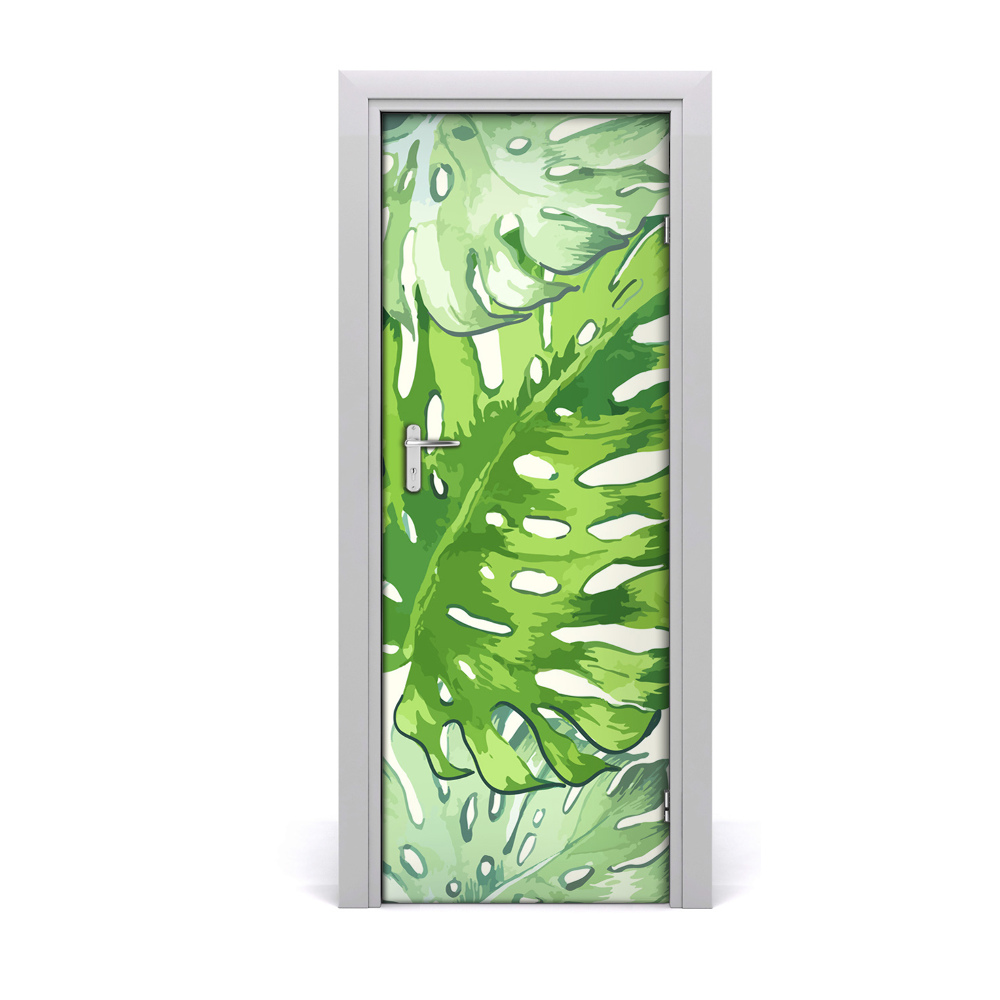 Okleina samoprzylepna na drzwi Liście palmy monstera