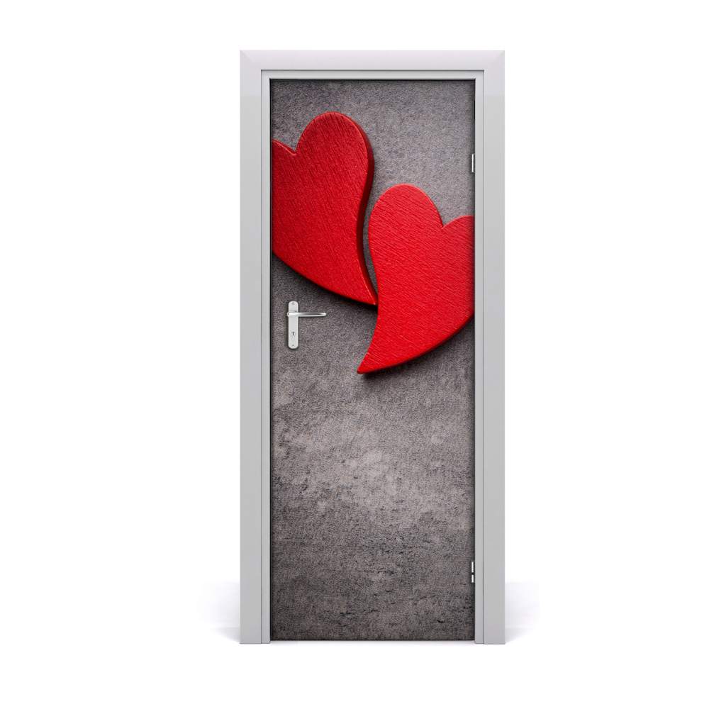 Naklejka fototapeta na drzwi Para czerwonych serc