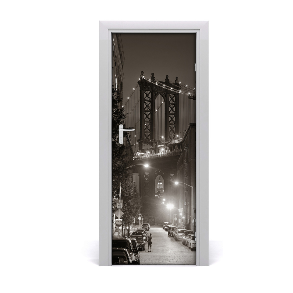 Fototapeta samoprzylepna drzwi Manhattan Nowy Jork czarno-biały